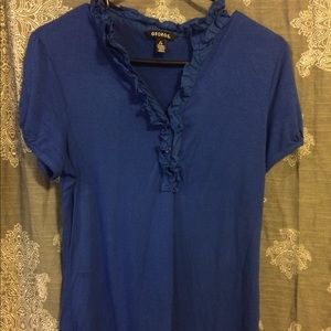 George blue stretch dress shirt